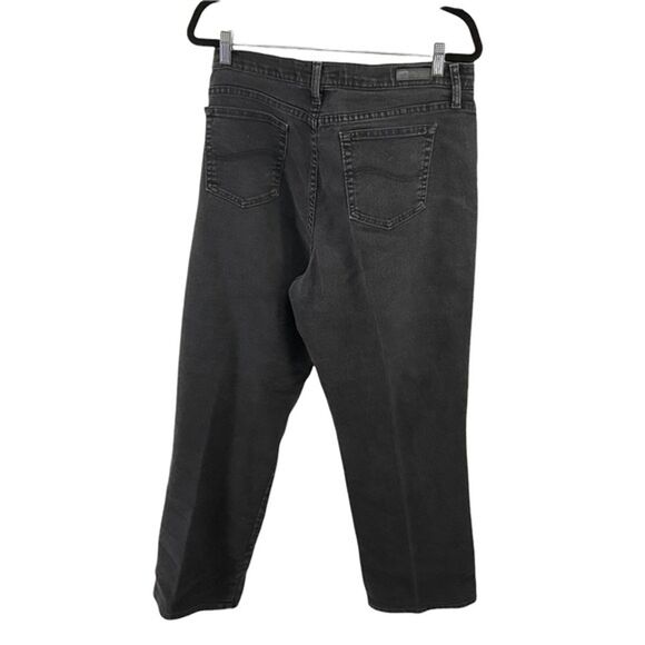 Lee Relaxed Fit Woman's Black Denim Jeans Size 18 Straight Leg 5 Pocket - Picture 3 of 11